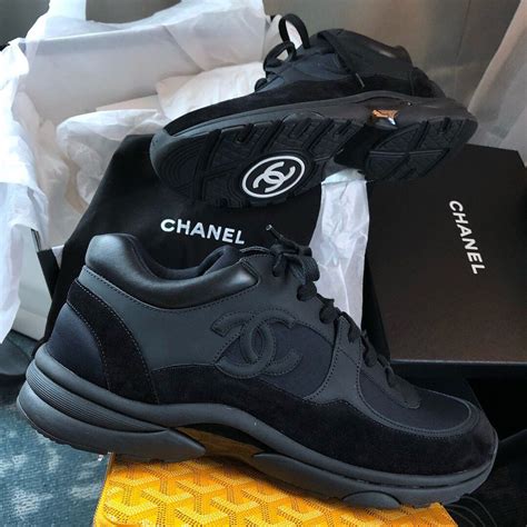 chanel runners triple black|Black Chanel sneakers women.